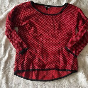 Express red and black dot sweater print size small s